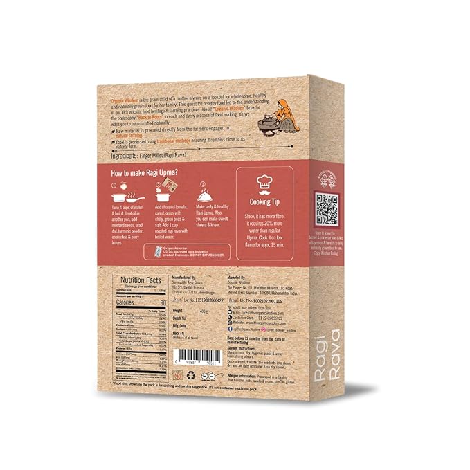 Organic Wisdom - Back to Roots Ragi Rava 400G