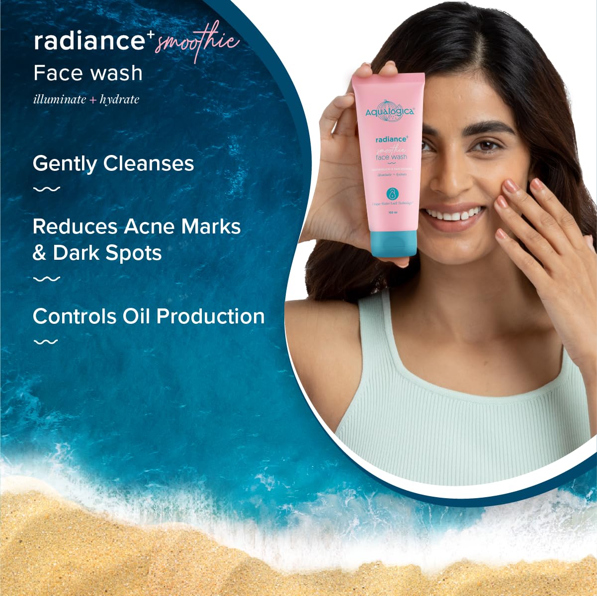 Aqualogica Radiance+ Smoothie Face Wash with Watermelon & Niacinamide-100 ml