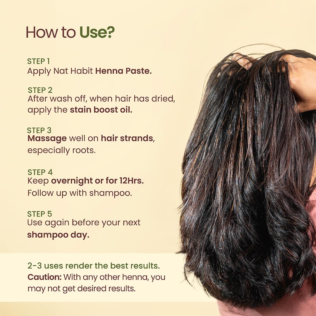 Nat Habit Post Henna Stain Boost Oil For Rapid Stain Darkening