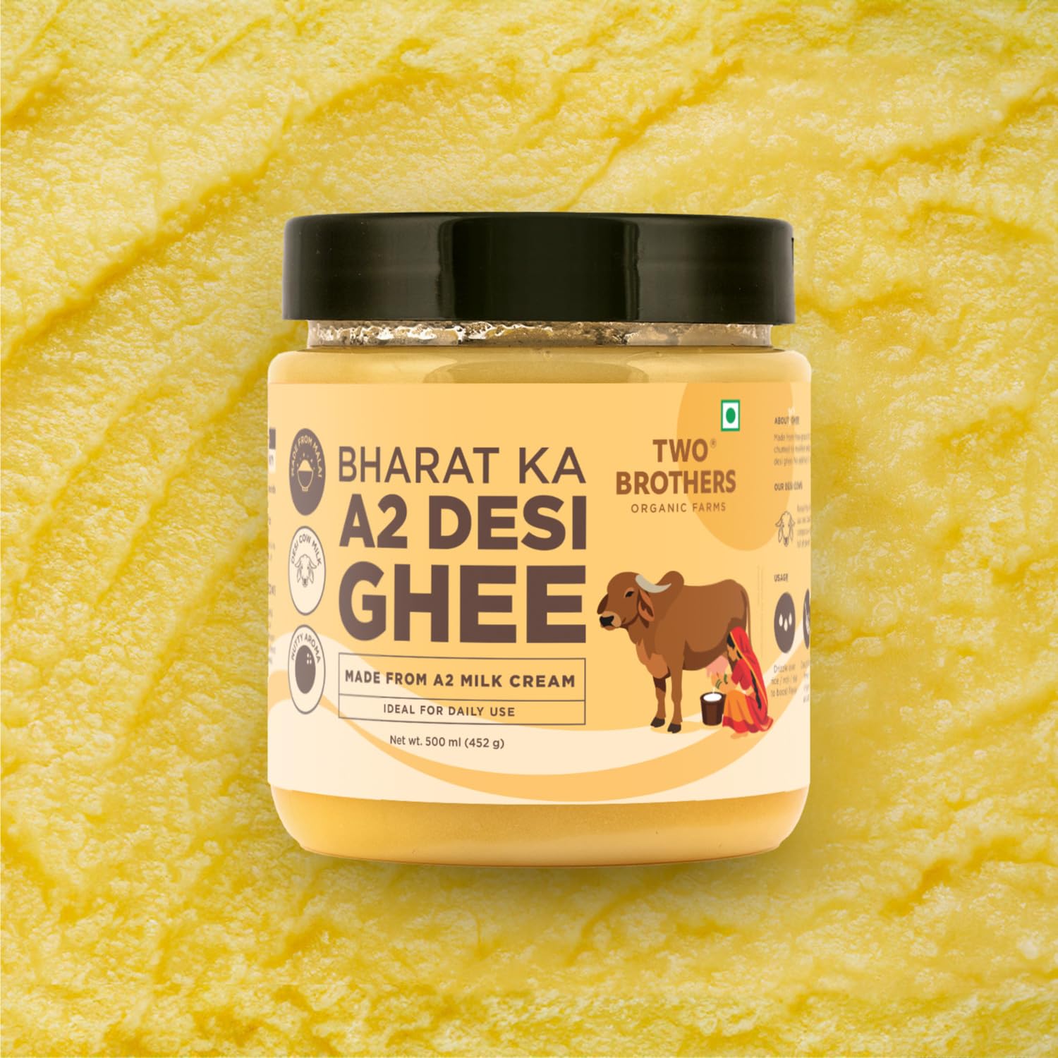 Two Brothers Organic Farms Bharat ka Desi Ghee 500 ml