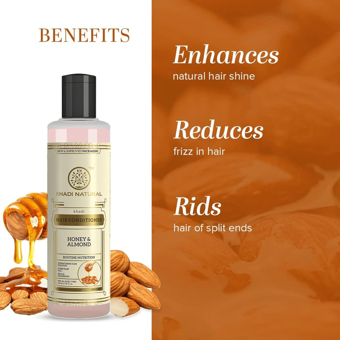 Khadi Natural Honey & Almond Hair Conditioner for Controlling Hair Fall 200 ml