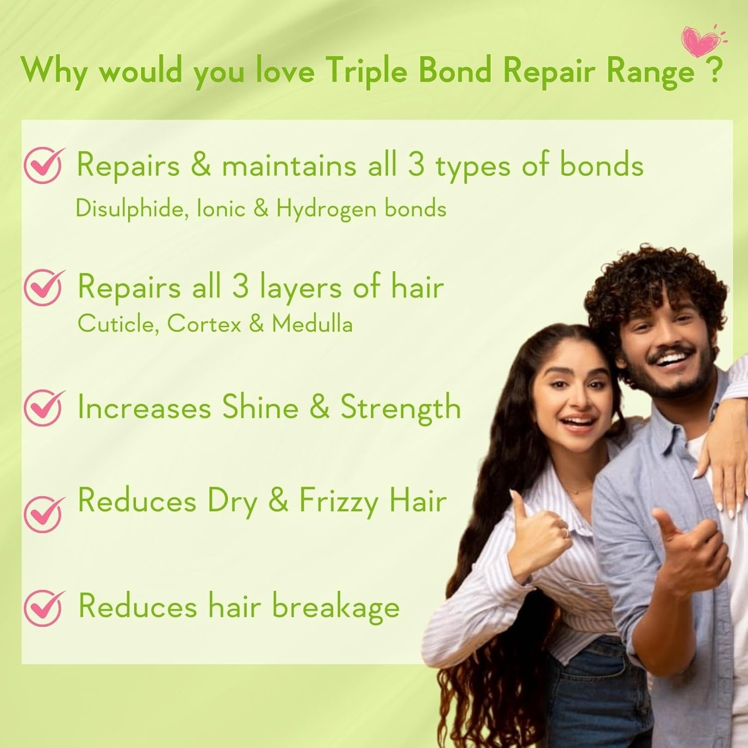 WishCare Triple Bond Repair Booster Hair Serum for Dry Frizzy Hair - 100ml