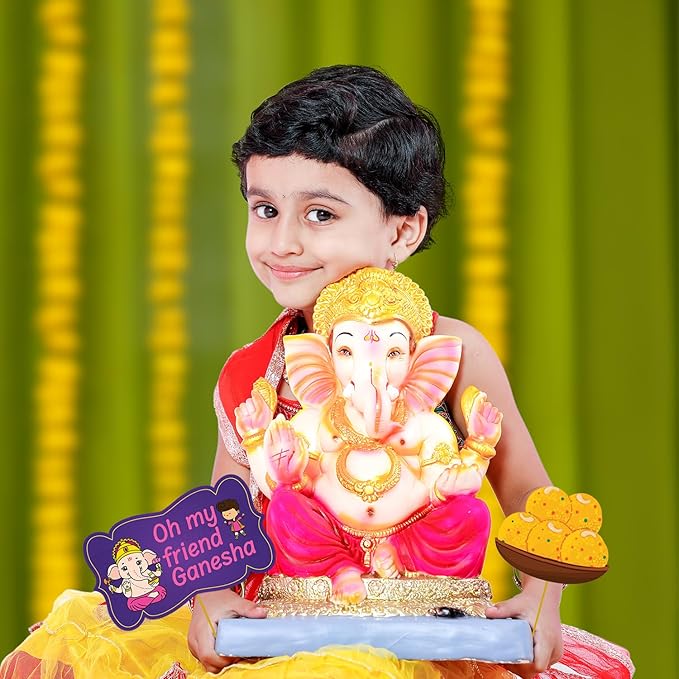Ganpati Decoration Props Set – 23 Pcs Festive Cardstock