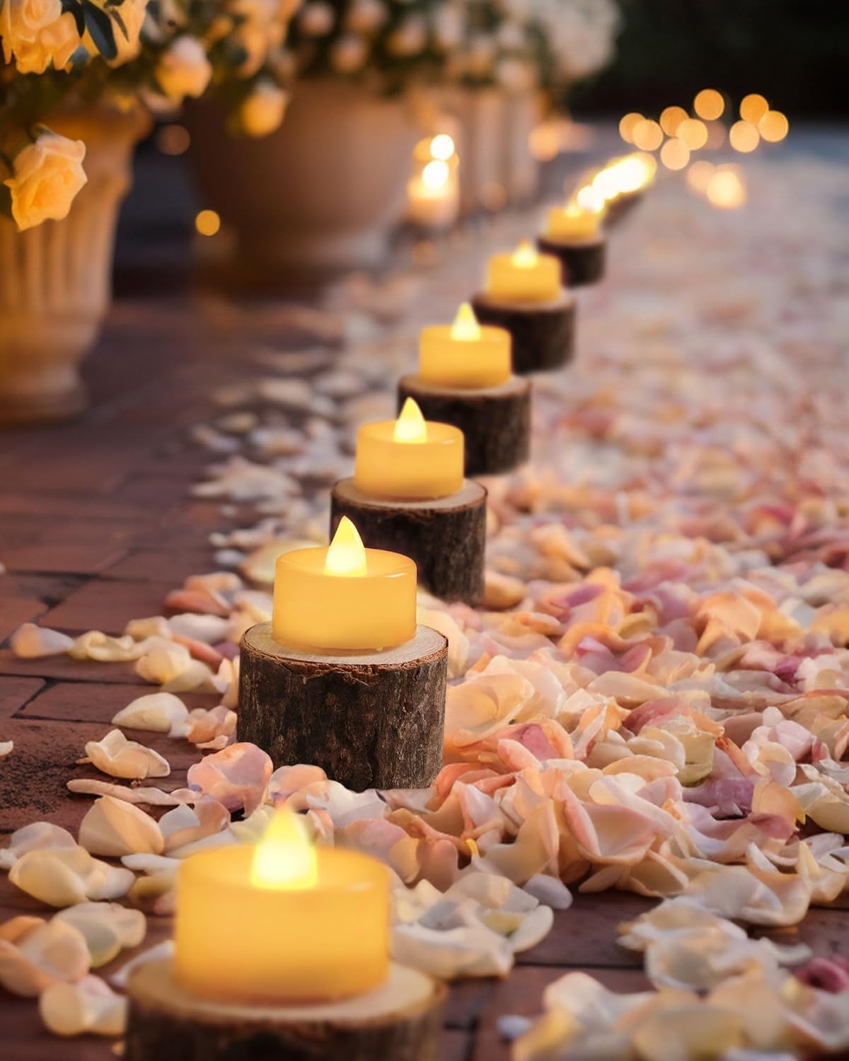 FLYNGO 12 Pcs LED Tea Light Candles, Flameless, Smokeless LED Diyas, Decorative Acrylic Candle