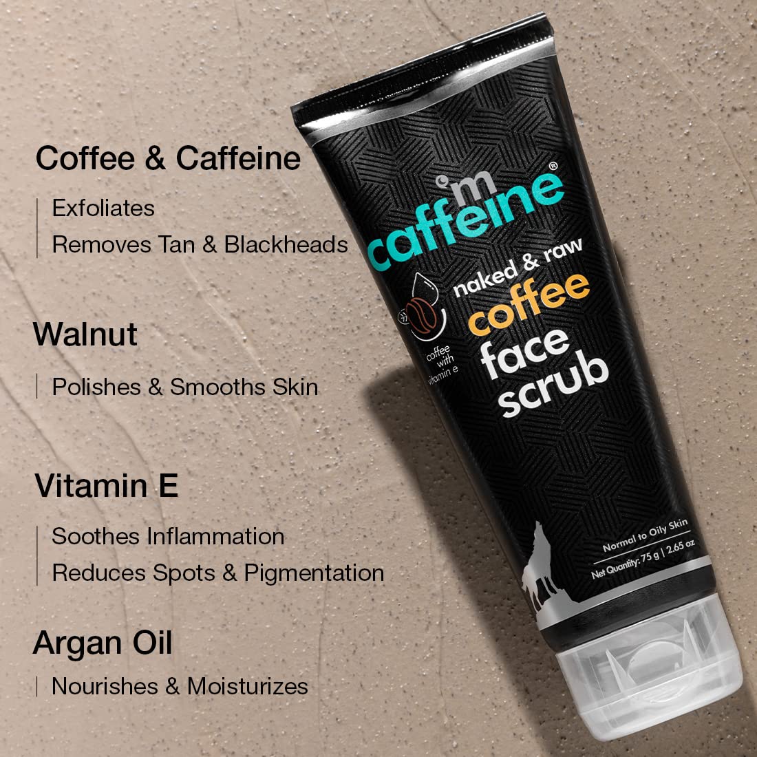 mCaffeine Coffee Tan Removal Face Scrub with Walnut 75g