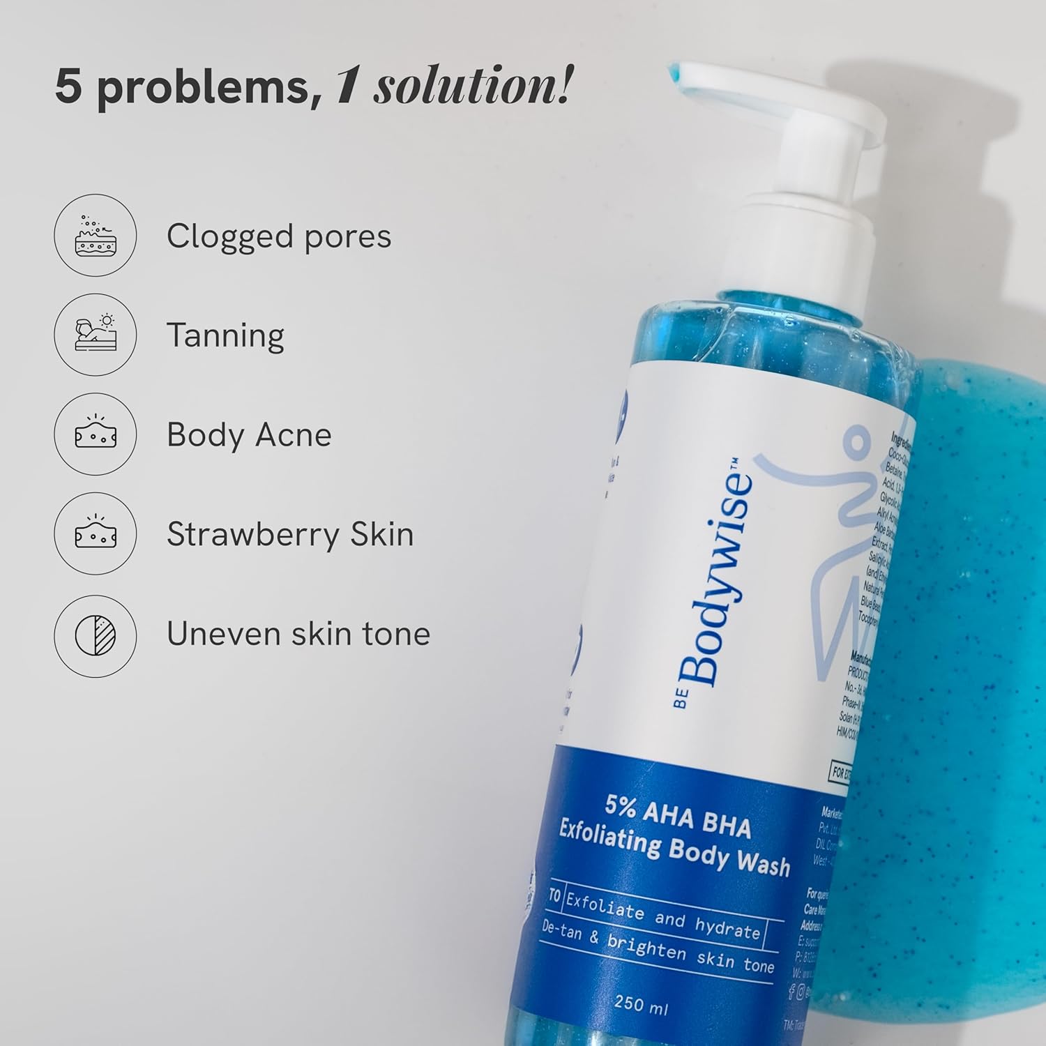 Be Bodywise 5% AHA BHA Exfoliating Body Wash 250ml
