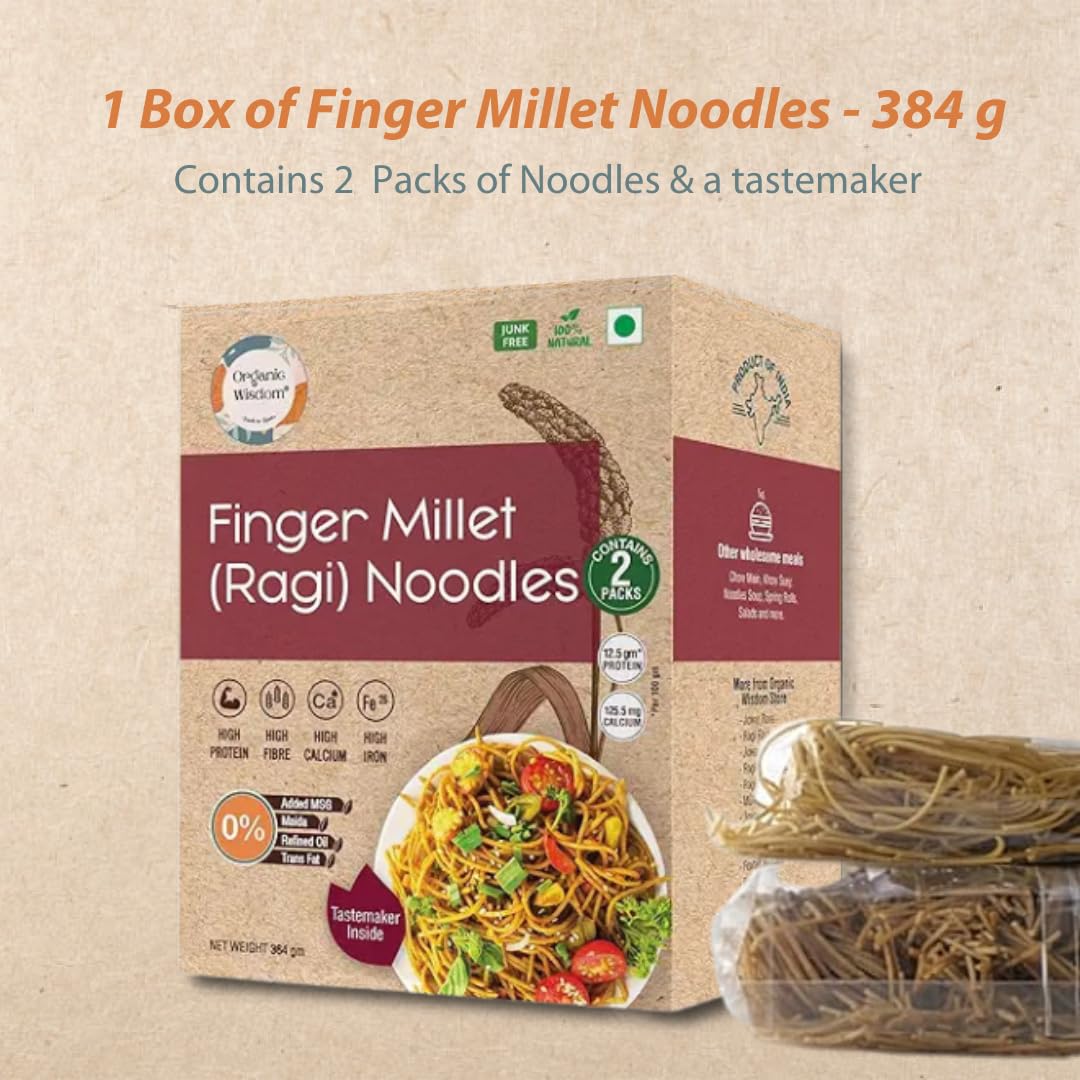Organic Wisdom-Back to Roots Ragi (Finger Millet) Noodles | 384 gm