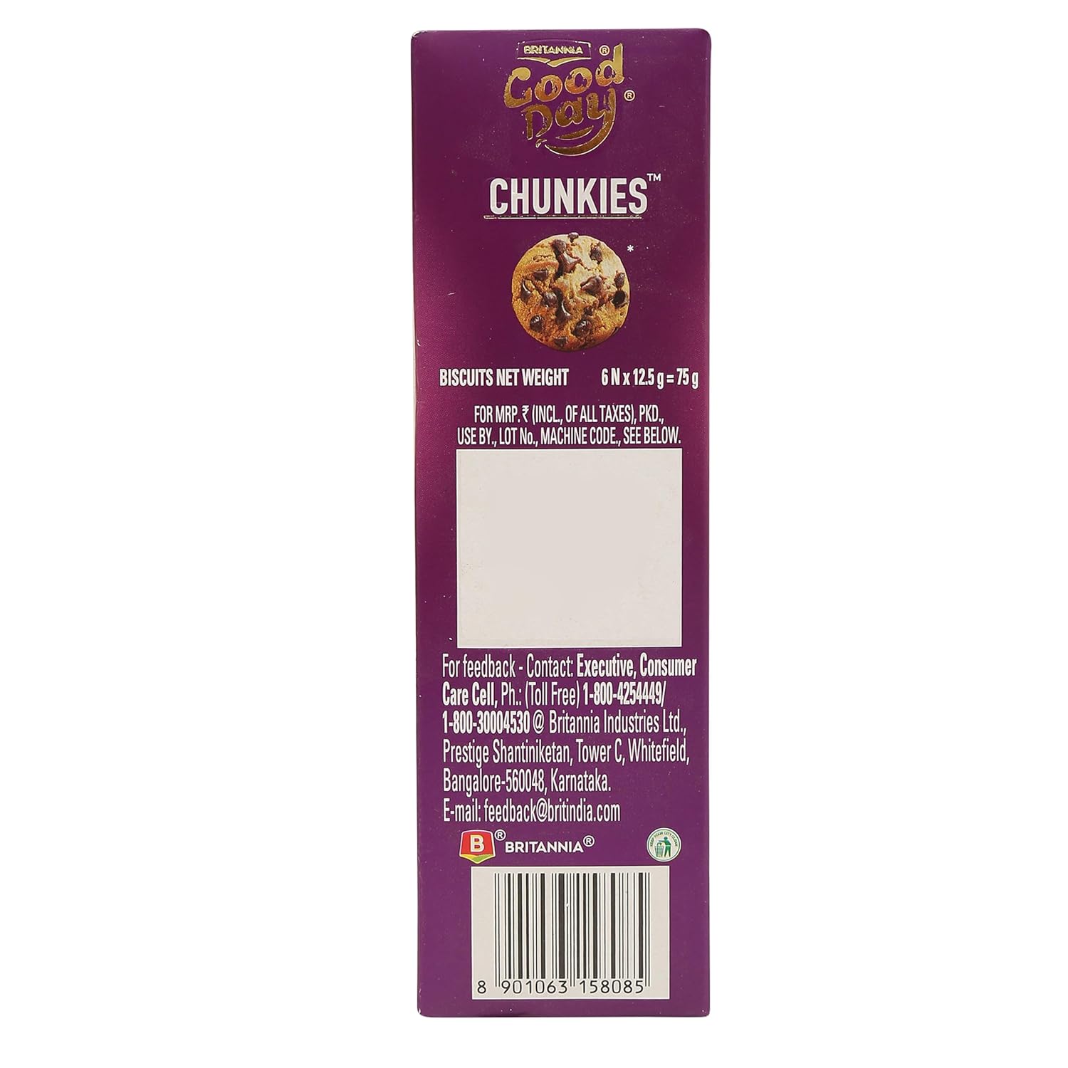 Britannia Good Day Chunkies Chocolate Chip Cookies, 75g