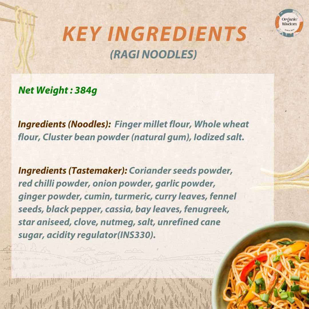 Organic Wisdom-Back to Roots Ragi (Finger Millet) Noodles | 384 gm
