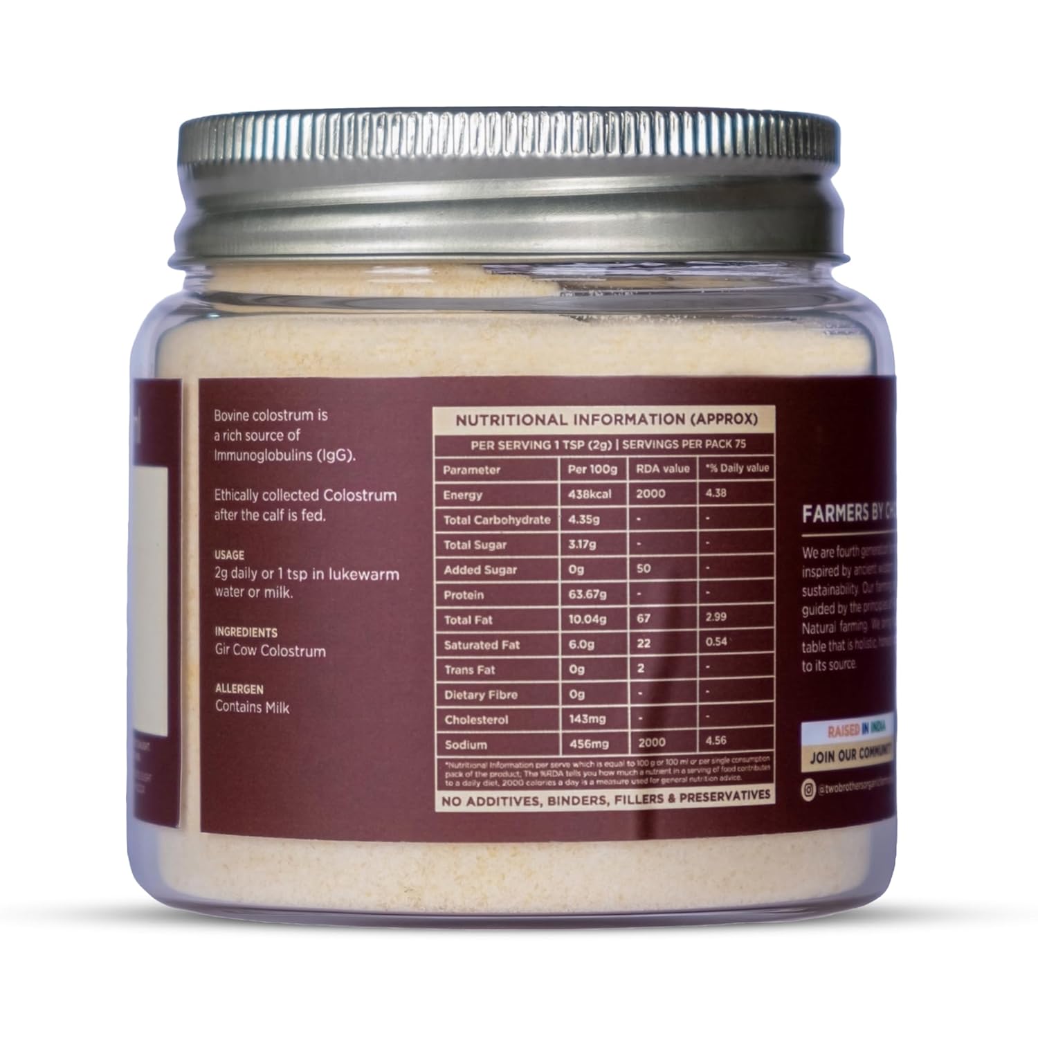 Two Brothers Organic Farms Colostrum Powder (100G)