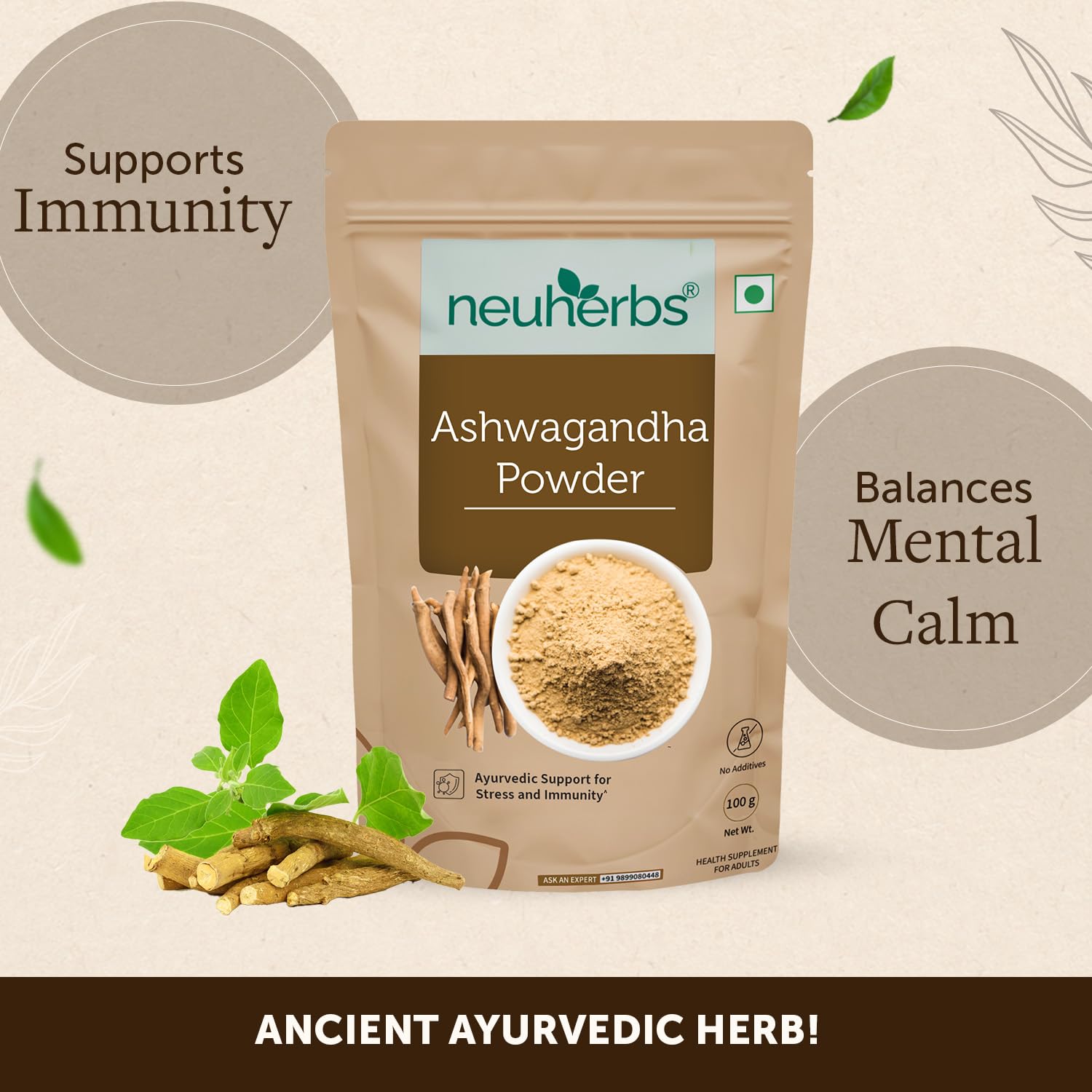 Neuherbs Ashwagandha Powder - 100 Gm