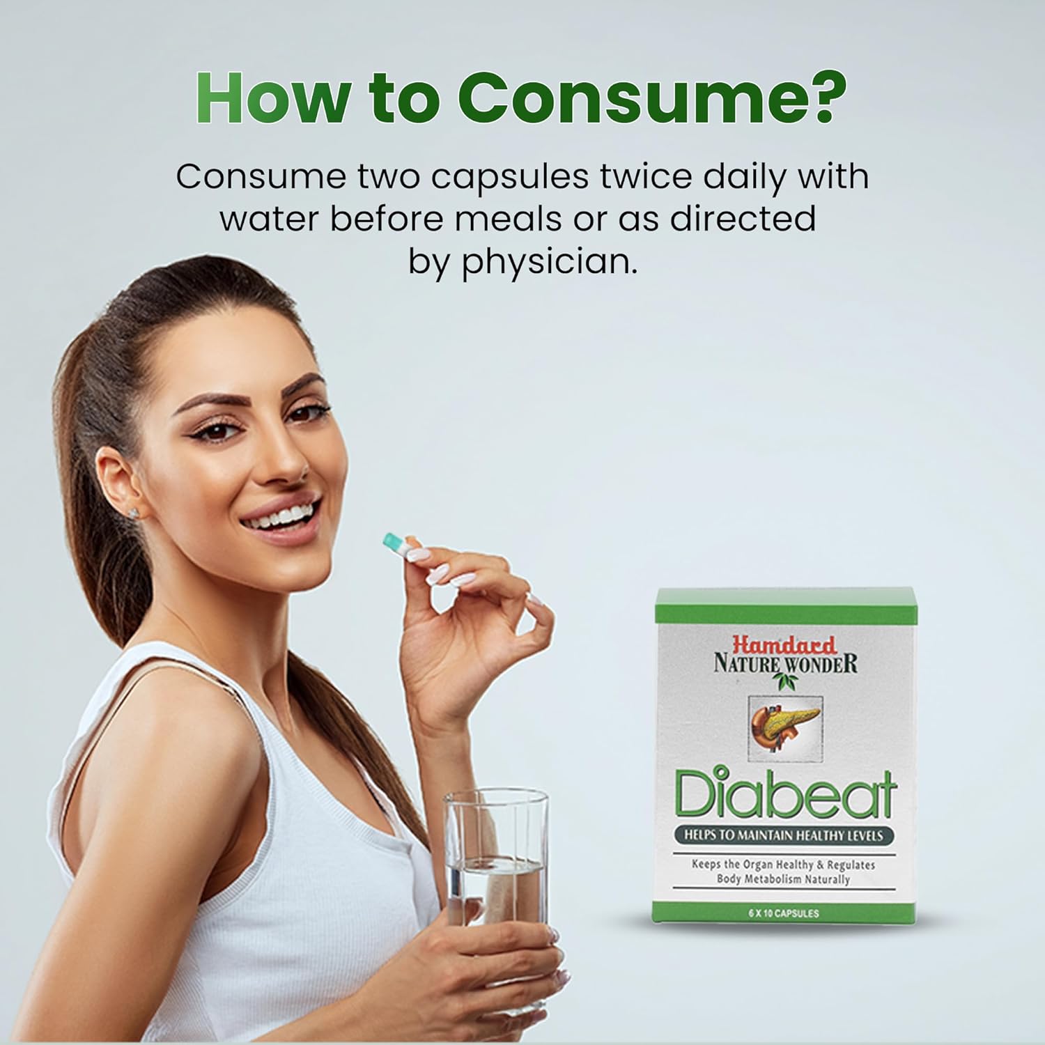 Hamdard Diabeat | 60 Capsules | All-natural Herbal Remedy