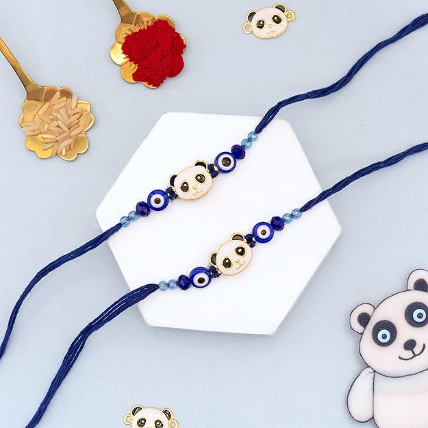 To The Nines Kids Rakhi/Band For Beloved Brother With Tilak Material - Pack of 2 Kids Rakhi