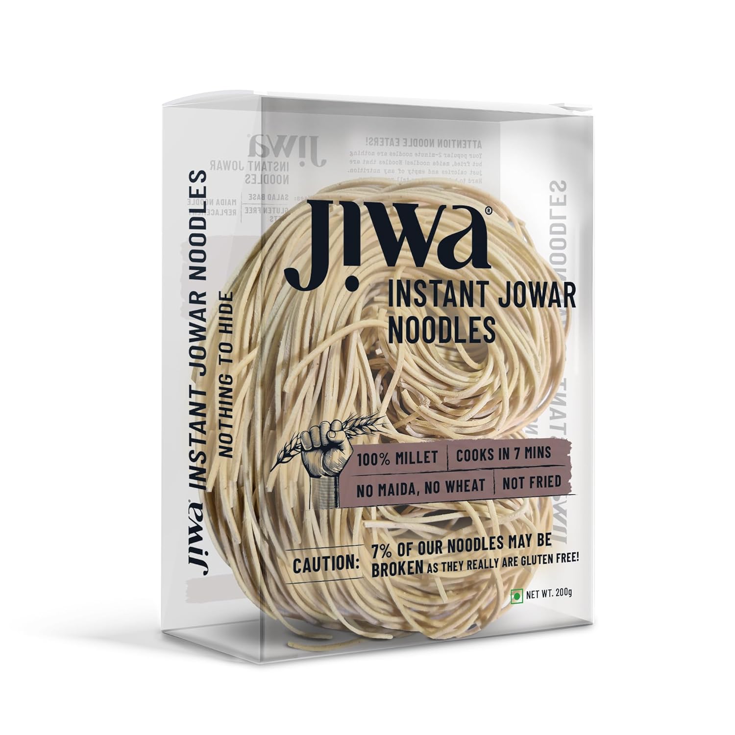 Jiwa Instant Jowar Noodles | Cooks in 7 Minutes Gluten Free | 200 G