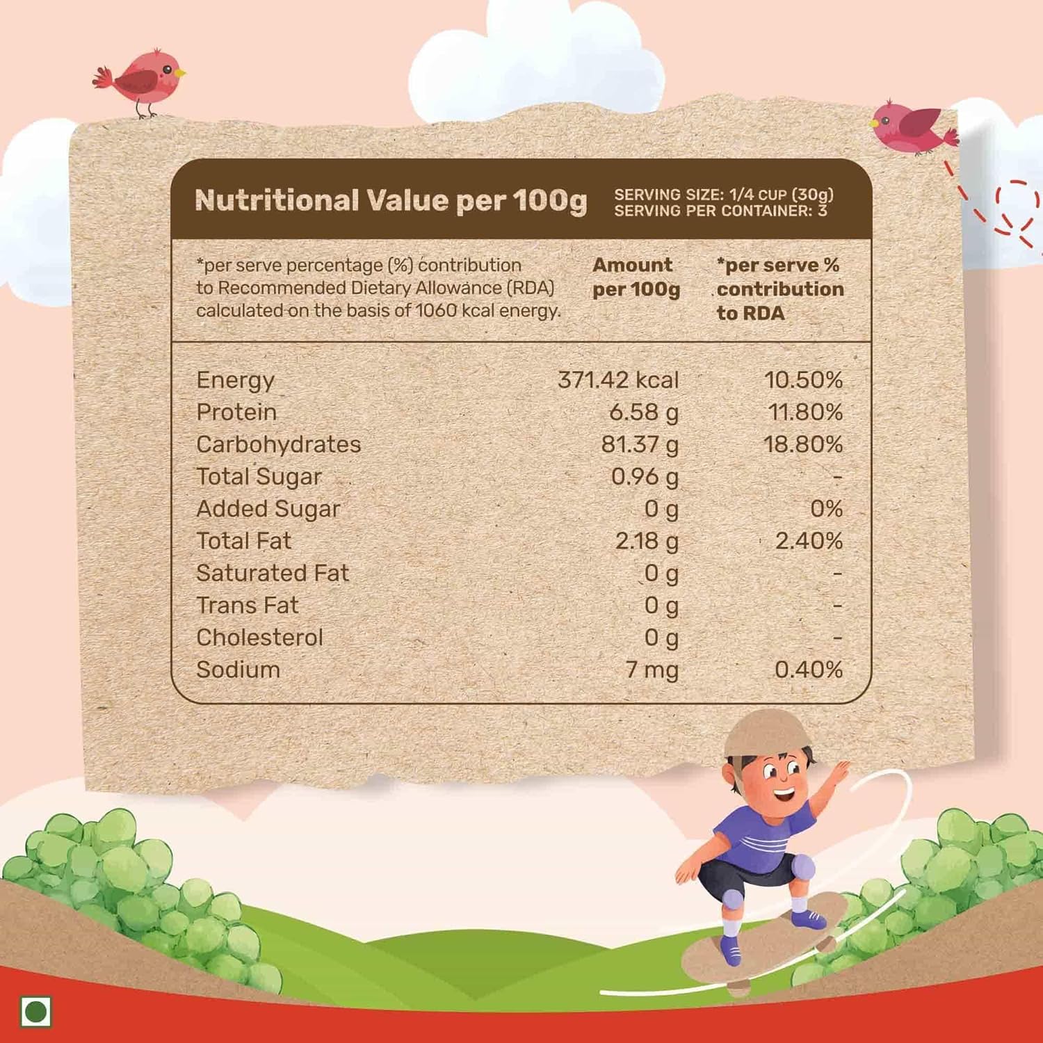 Conscious Food For Kids - Sprouted Ragi Powder - 200g