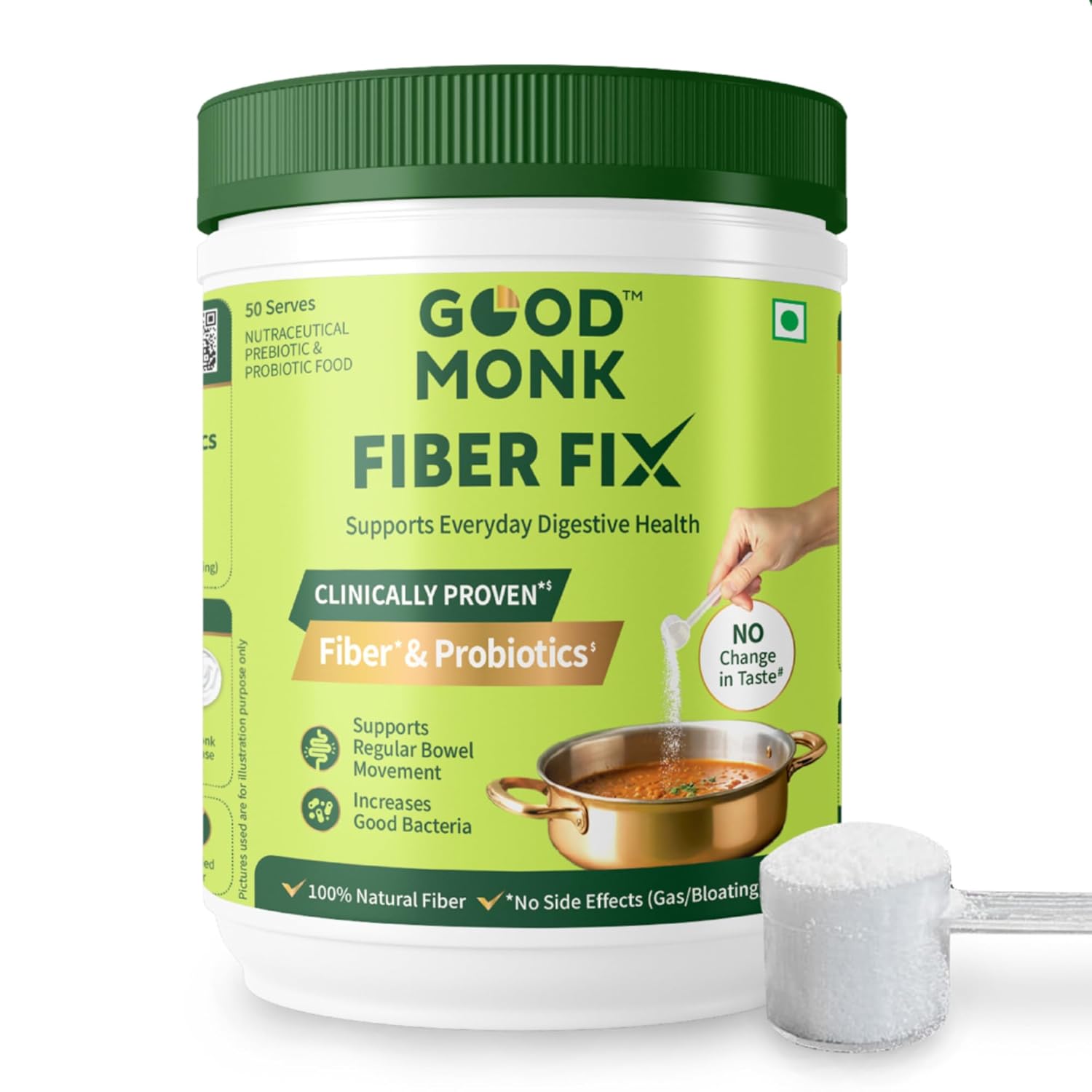 Good Monk Fiber Fix | Constipation, Bloating & Gas Relief |50 Servings| 150gm