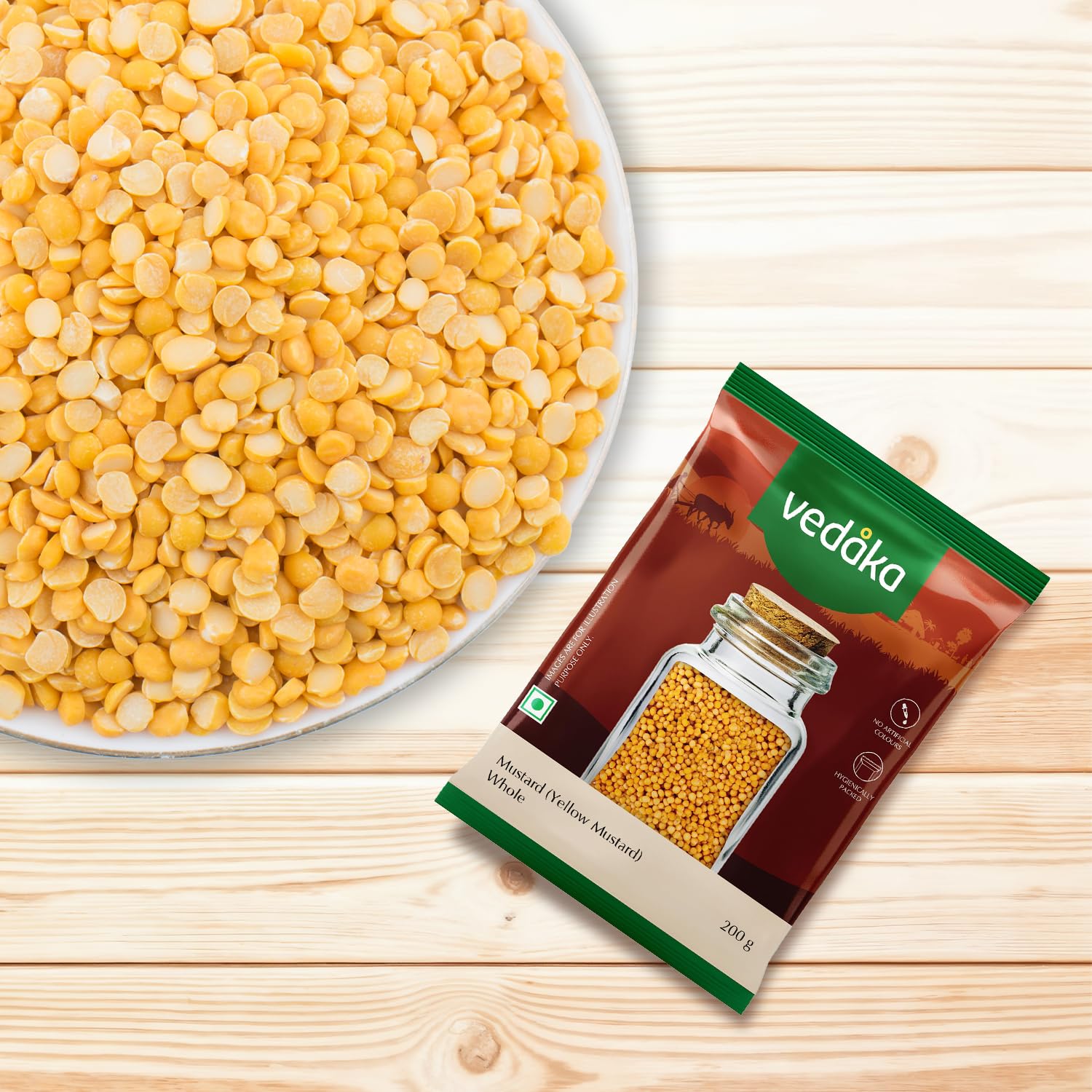 Vedaka Mustard | Whole | 200 G | Yellow Mustard