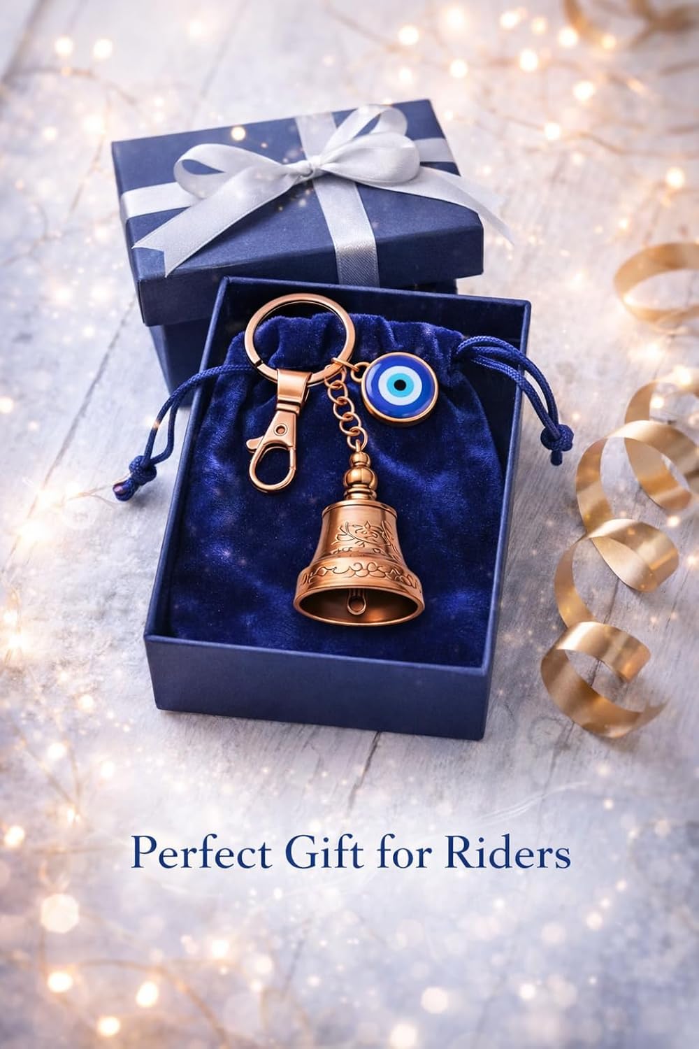 AutokraftZ Copper Guardian Bell with Tibetan Keychain for Motorcycle & Bike - Copper