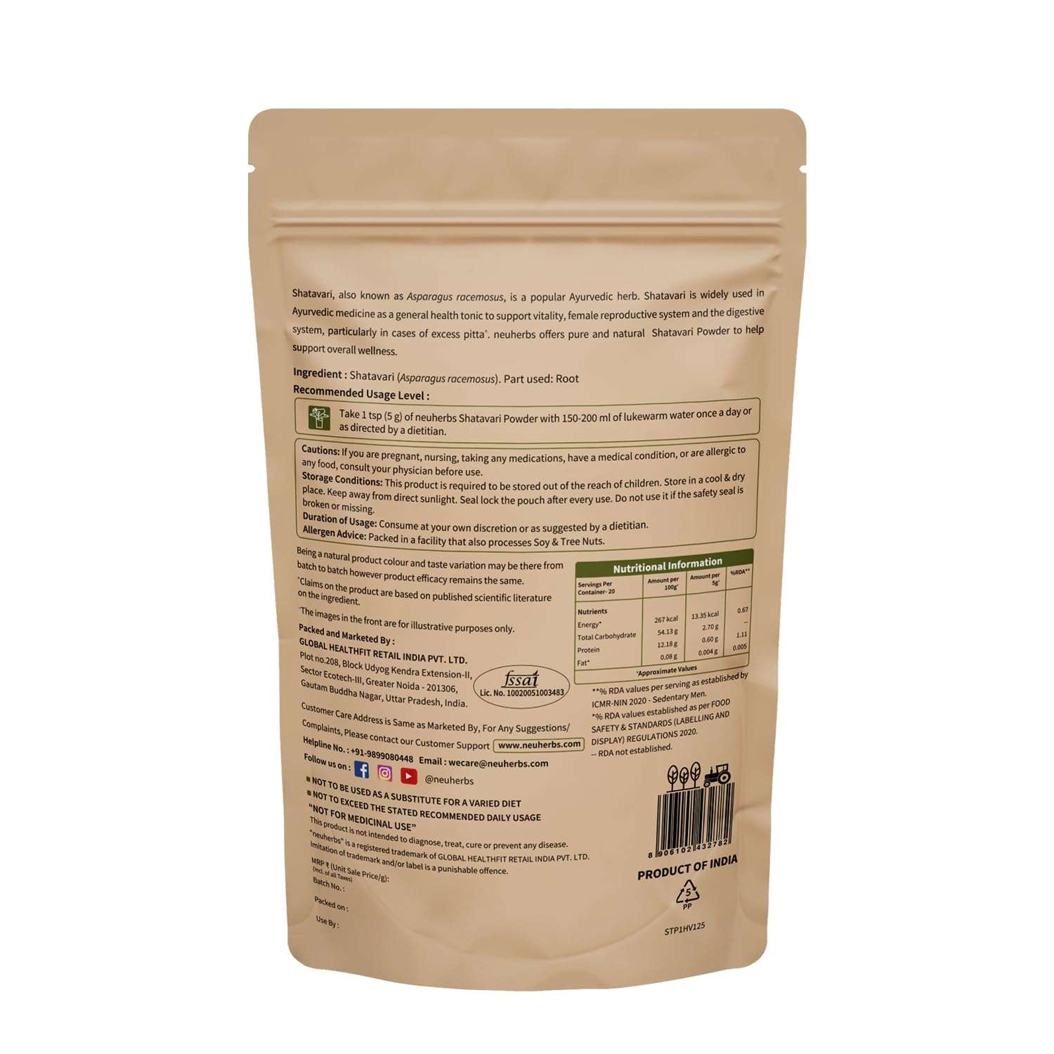 Neuherbs Shatavari Powder 100gm