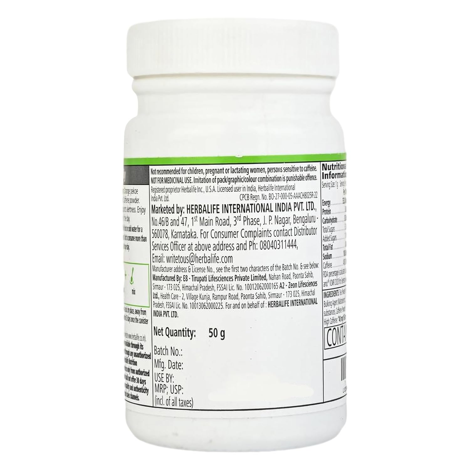 Herbalife Afresh Energy Drink Mix (Cinnamon) - 50g