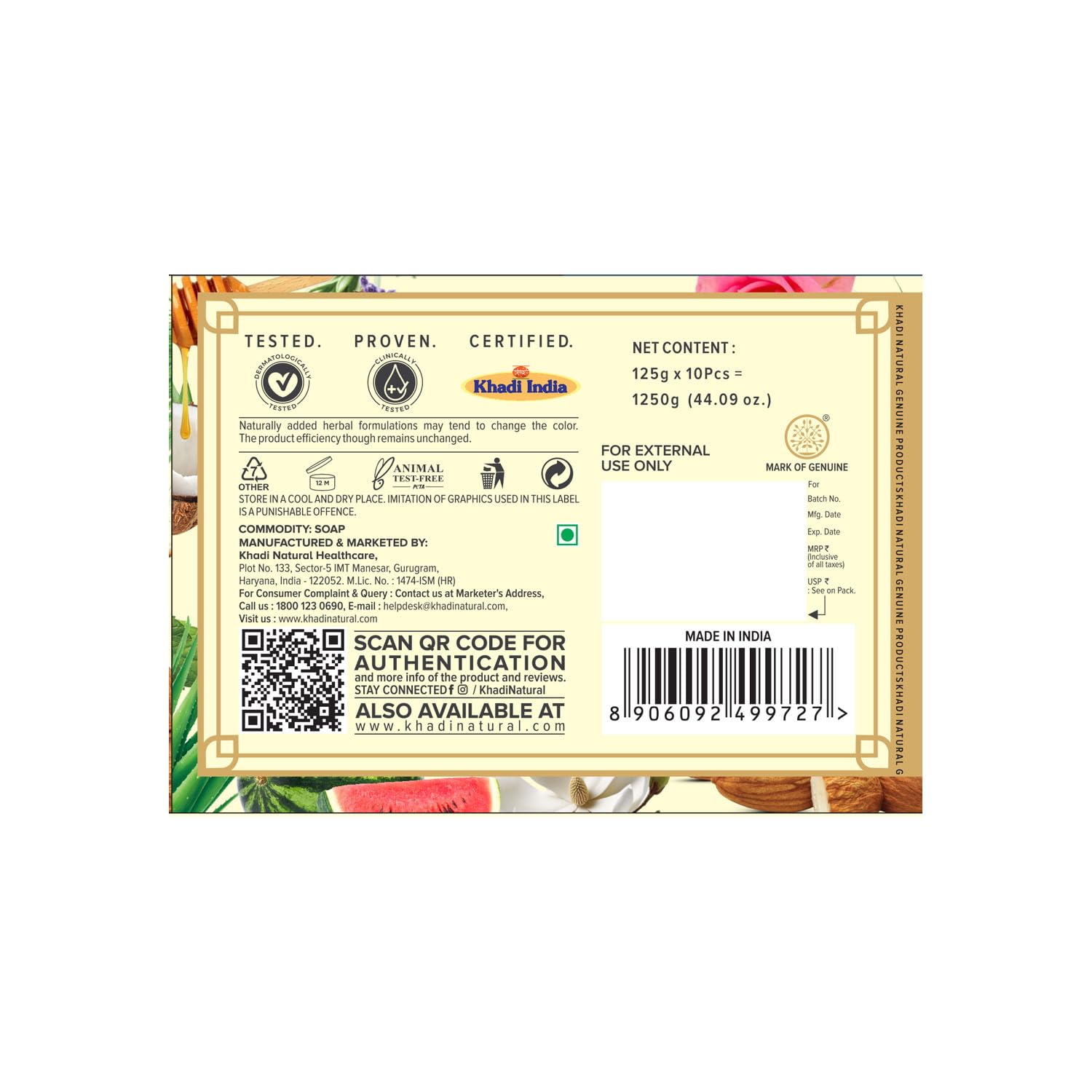 Khadi Natural Herbal Soap Gift Set | Handcrafted Essential Oil soap (Pack of 10)