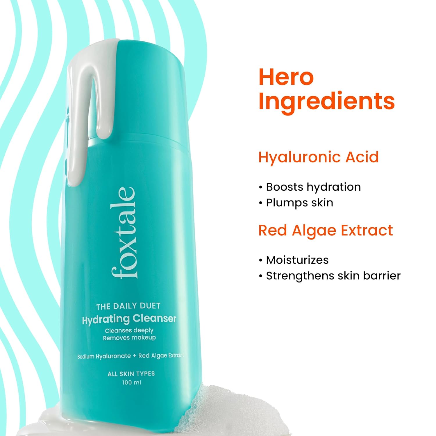 Foxtale Gentle Hydrating Face Wash with Hyaluronic Acid, Vitamin B5