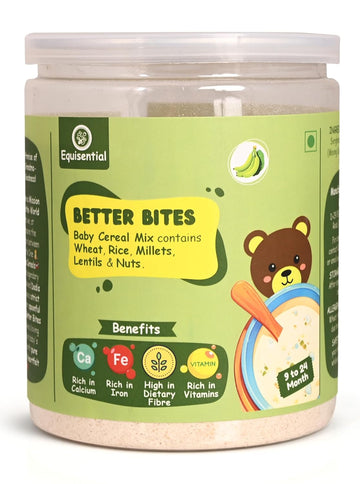Equisential - Better Bites Instant Porridge Infant Baby Cereal | Banana - 9 to 24 Month | 200gms |