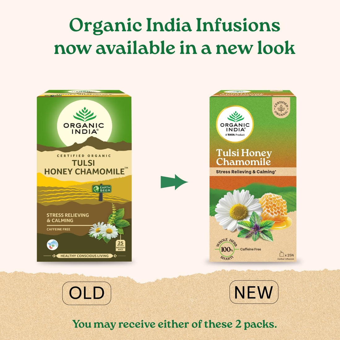 A TATA Product - Organic India Tulsi Honey Chamomile Infusion - 25 Tea Bags