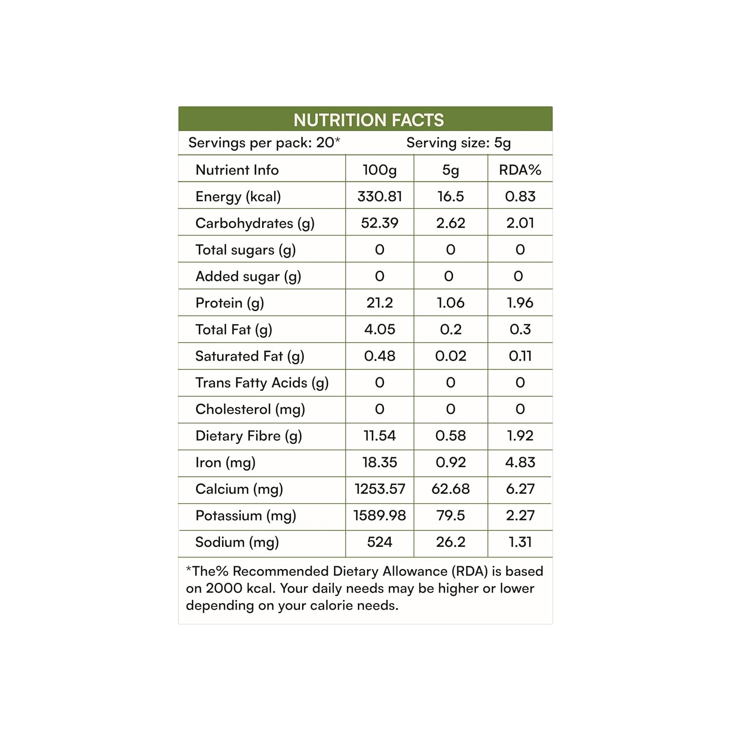 Koh 100% Pure Spinach Powder - 100g