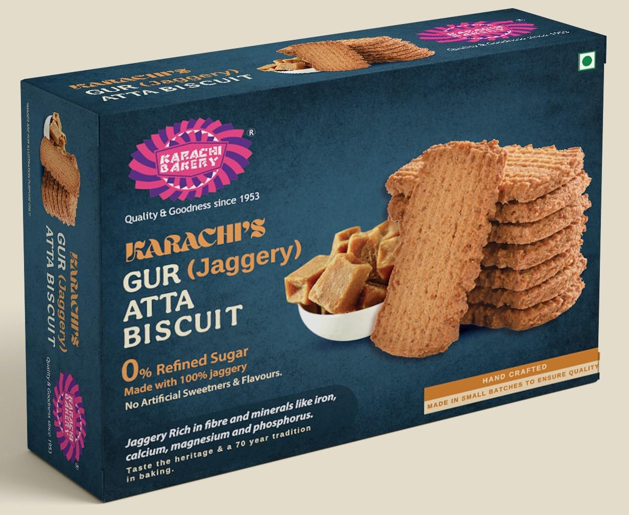 Karachi Bakery Gur Jaggery Atta Biscuits 300 G