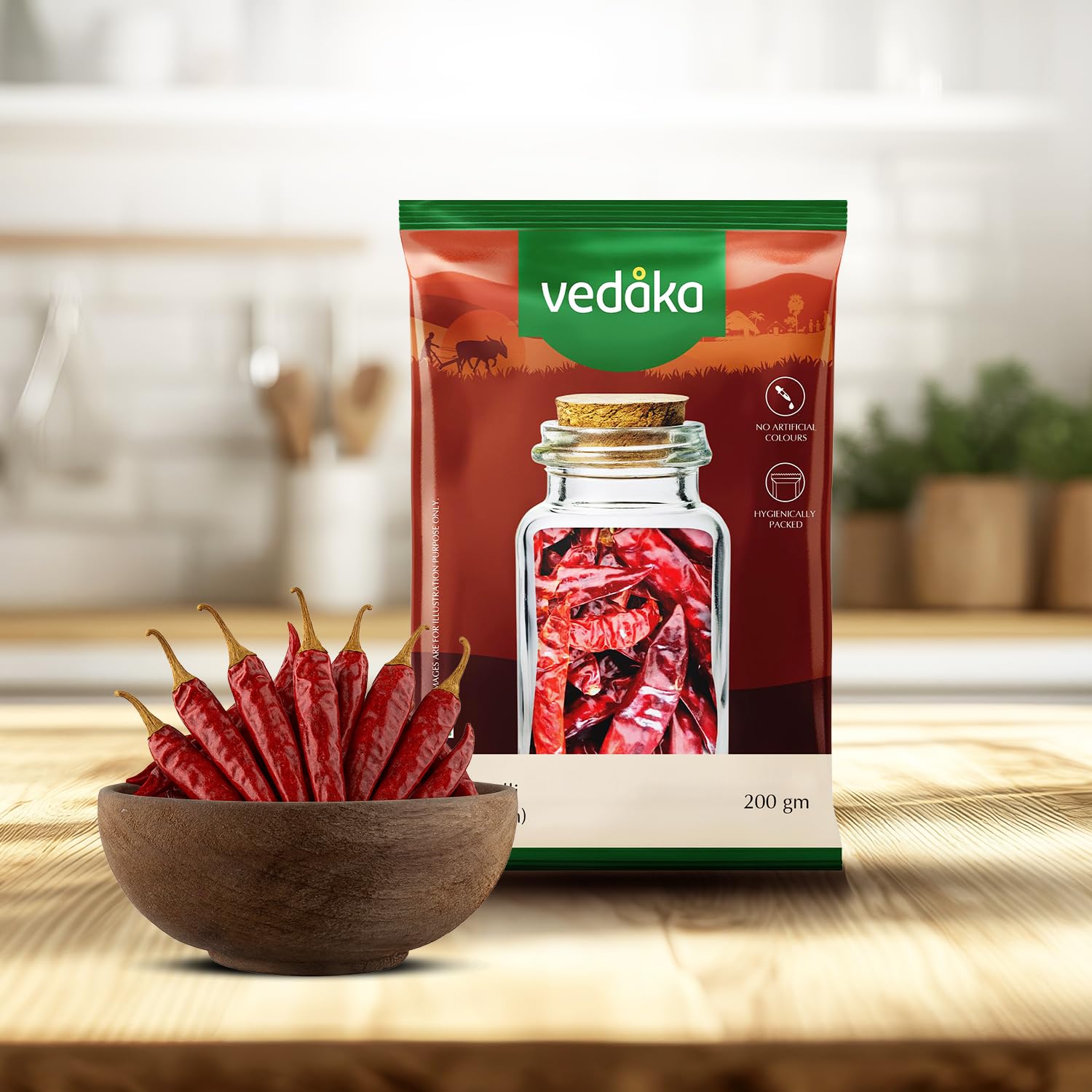 Vedaka Red Chilli (Lal Mirch), 200g