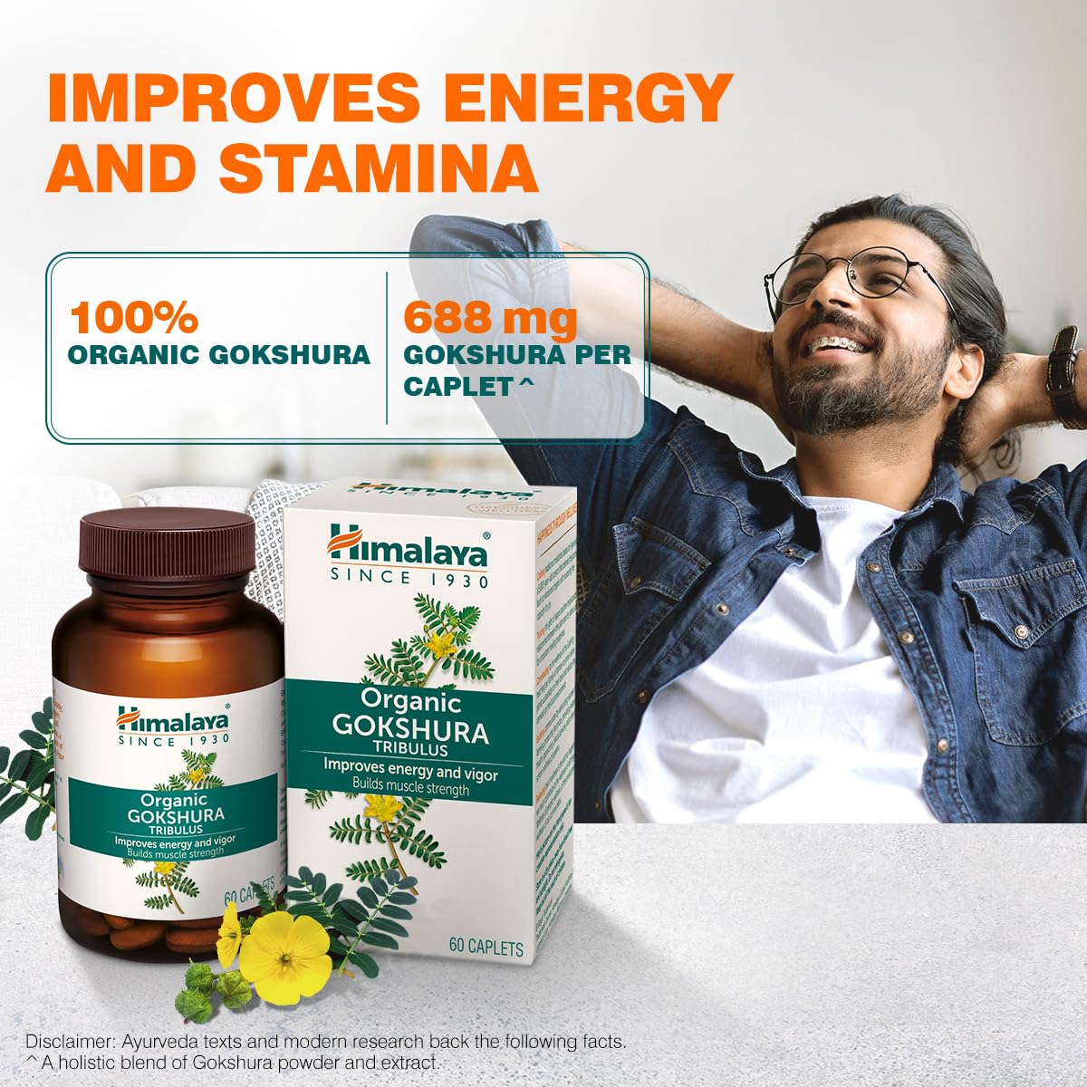 Himalaya Organic Gokshura (Tribulus Terrestris) I 60 Caplets