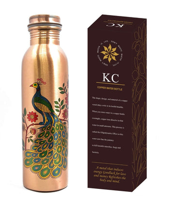 KC Pure Copper Peacock Designer Water Bottle 1000ml