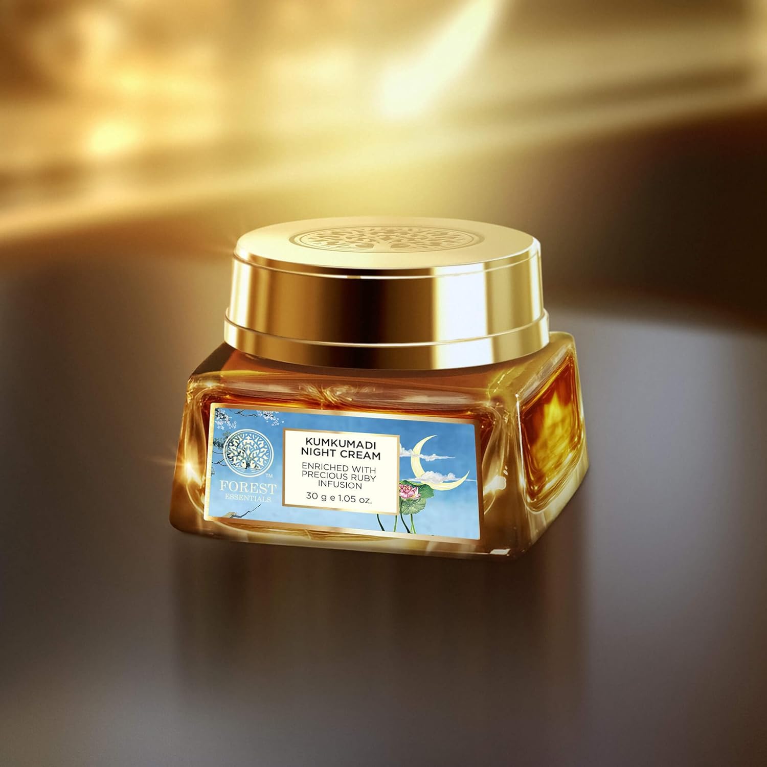 Forest Essentials Kumkumadi Ayurvedic Night Cream with Ruby Extracts – Brightens Skin & Reduces Pigmentation