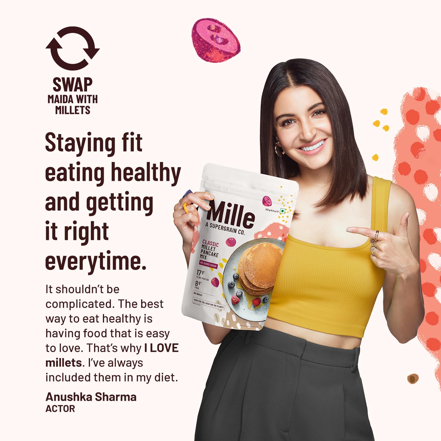 Mille Classic Pancake mix | 0 Sugar | 17g High Protein Pancake - 250 G