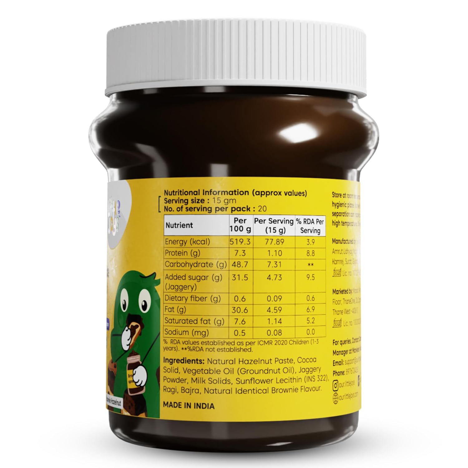 Little Joys Chocolate Spread for Kids | Sweetened with Jaggery - 300 G