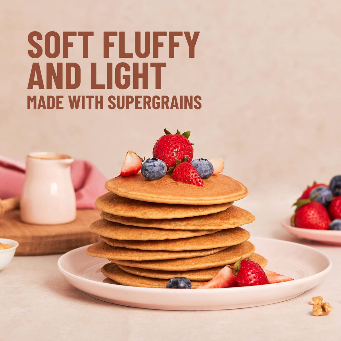 Mille Blueberry Millet Pancake Mix packaging on a white background