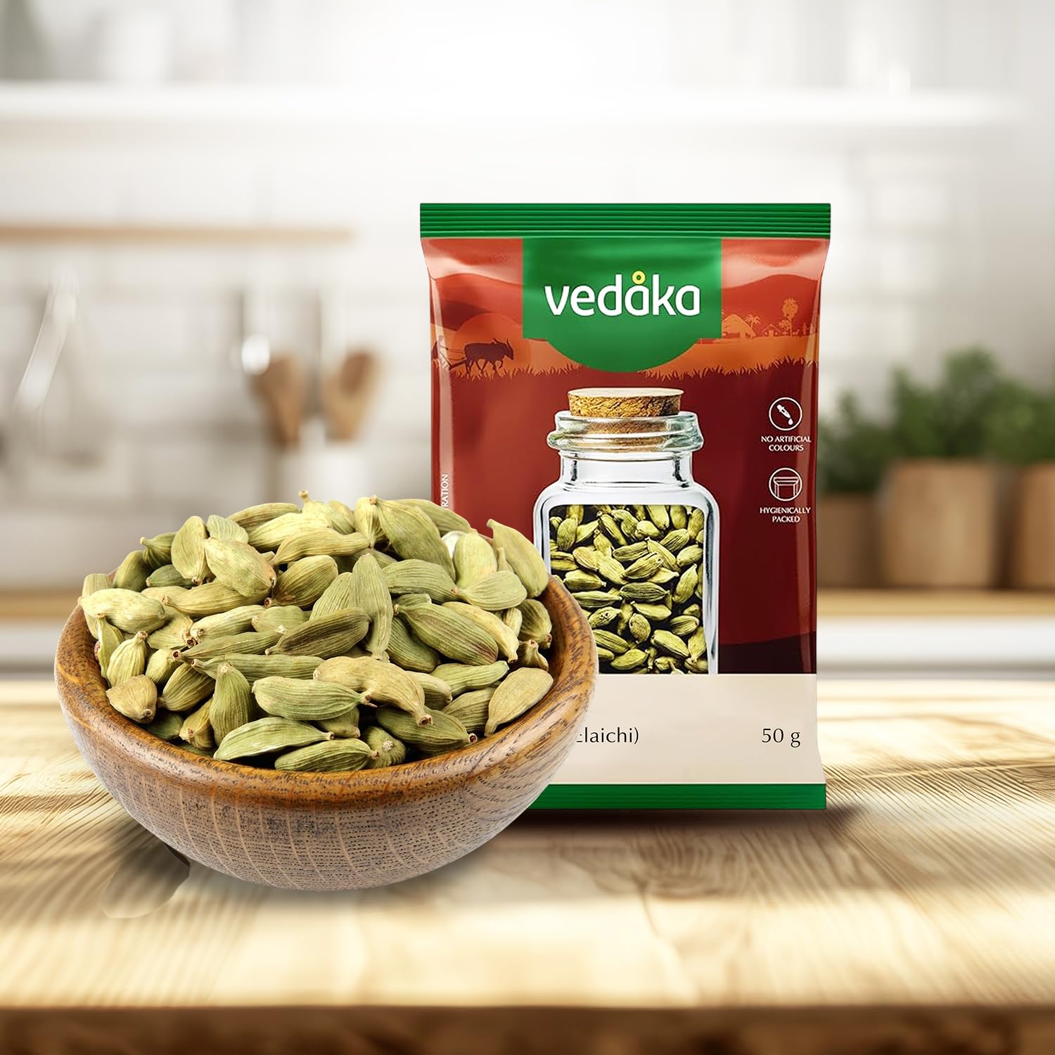 Vedaka Whole Cardamom (Elaichi), 50g