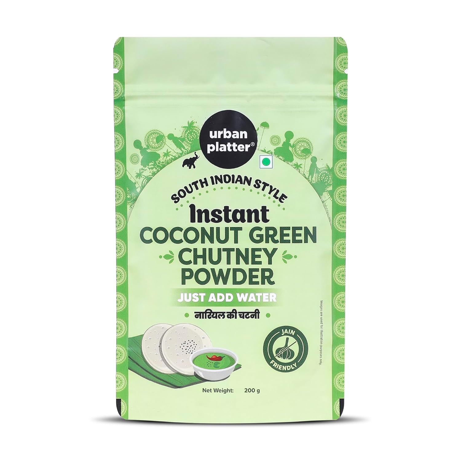 Urban Platter South Indian Style Instant Coconut Green Chutney Powder, 200g