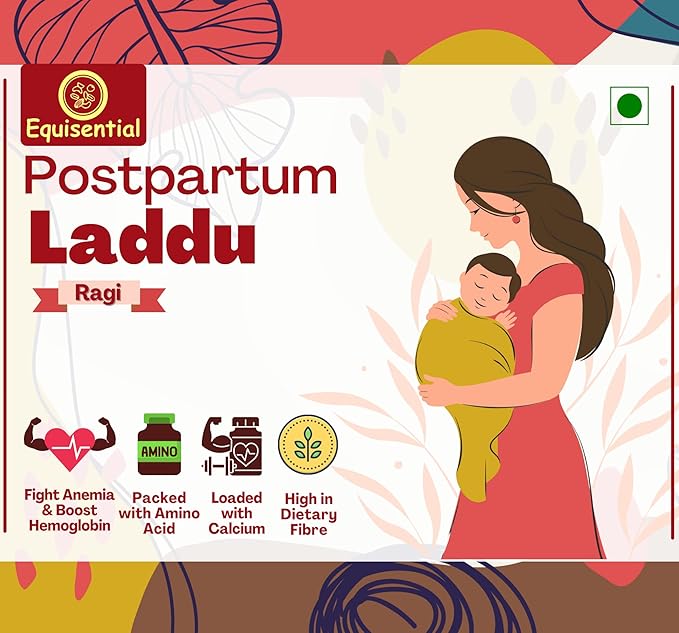 Equisential Postpartum Ragi Laddoos | Vegan &amp; Gluten-Free- 250GM