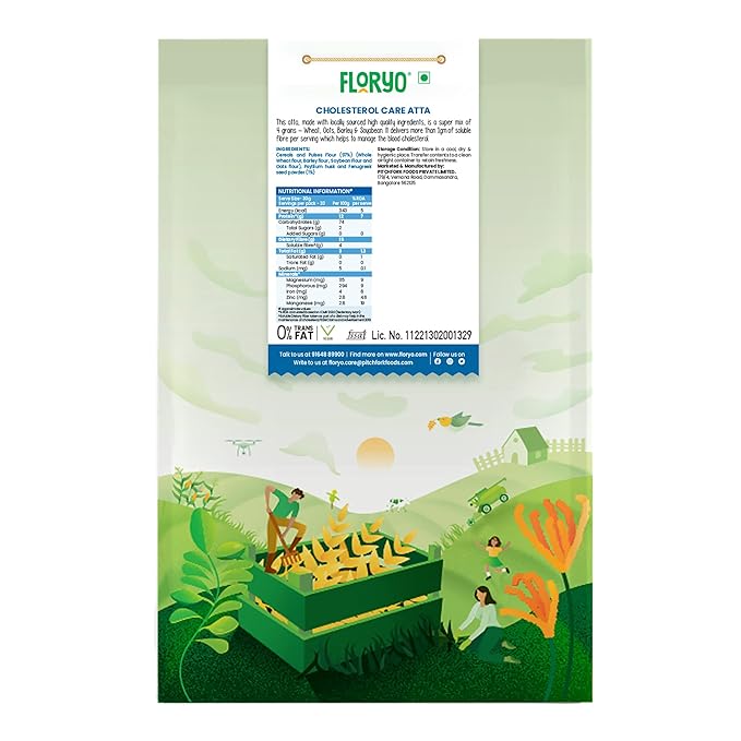 Floryo Cholesterol Care Atta -1KG Pack | Manages Cholesterol