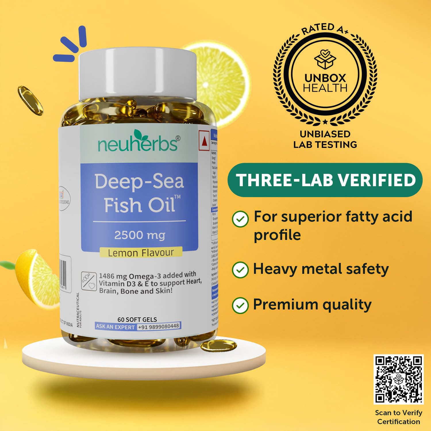 Neuherbs Deep Sea Omega 3 Fish Oil  60 Softgel