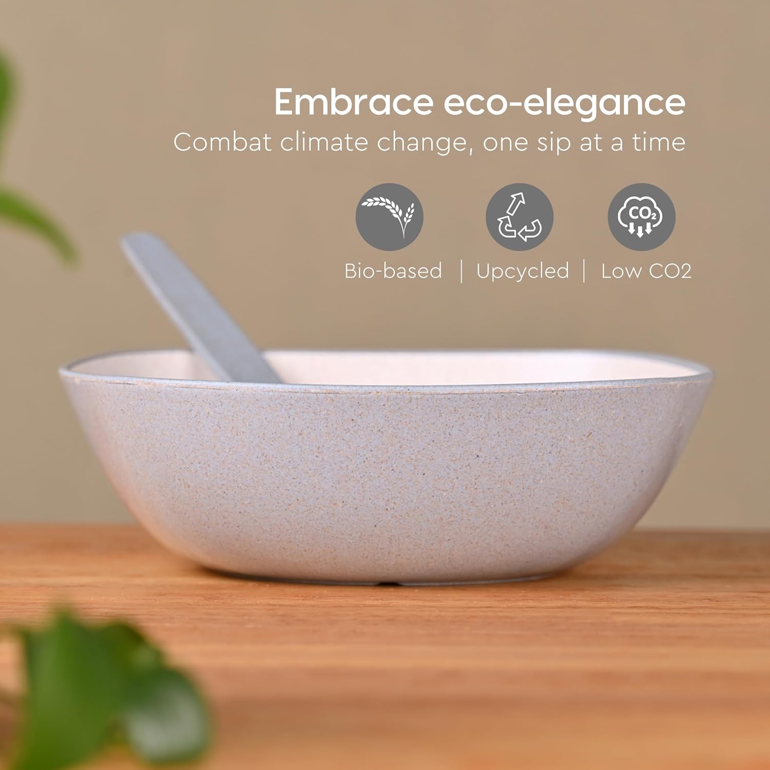 Eha Set of 4 Earth-Friendly Multipurpose Bowls for Kitchen with Spoons | 750 ml