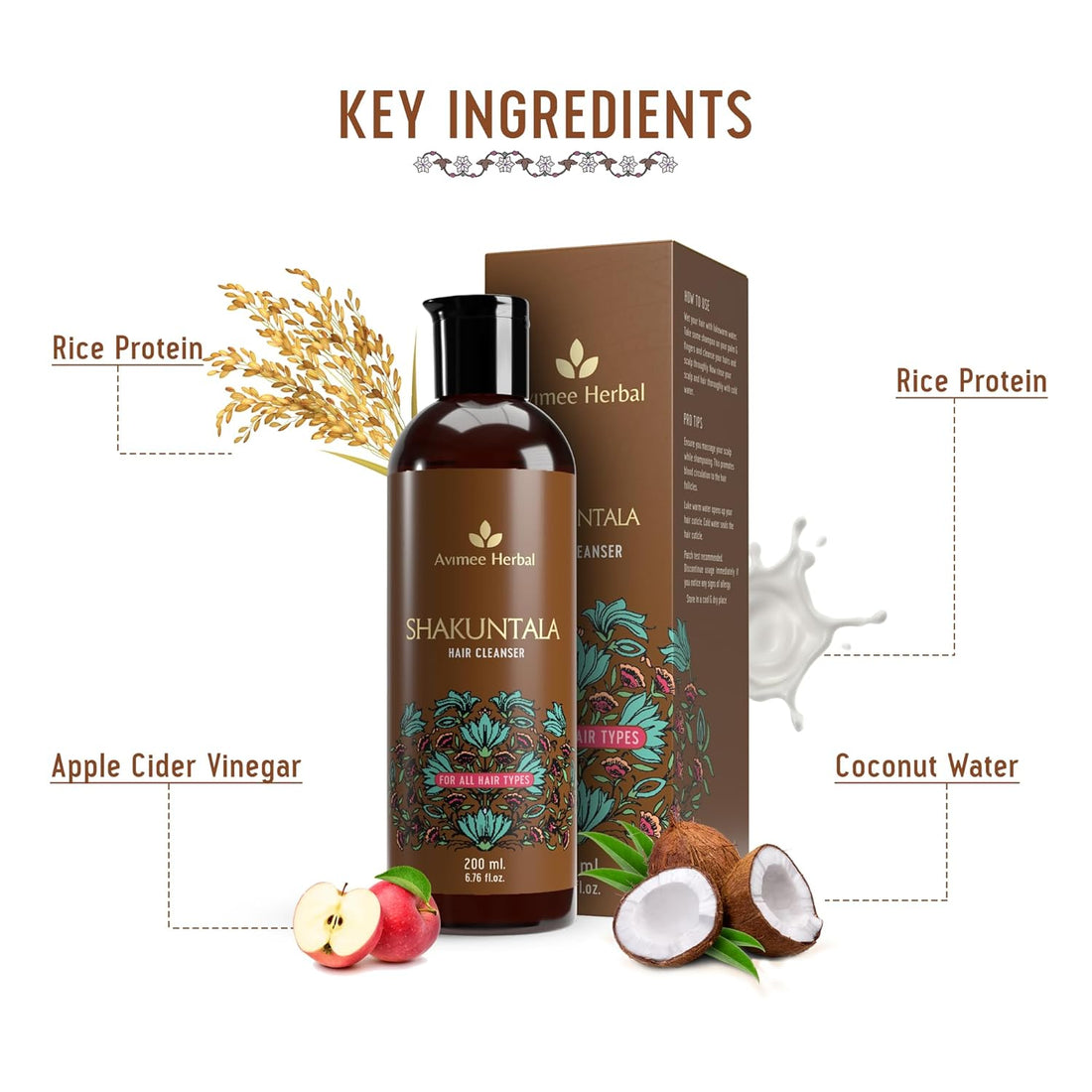 Avimee Herbal Shakuntala Hair Cleanser (200ml) + Radha Hair Conditioner (200ml) Hair Care Combo