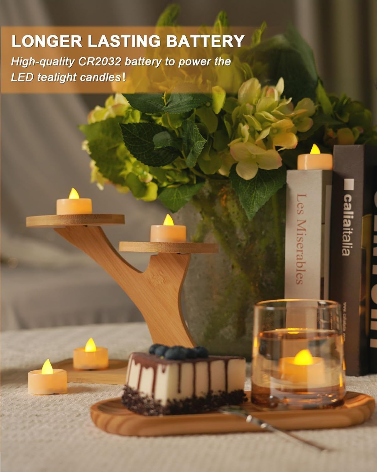 FLYNGO 12 Pcs LED Tea Light Candles, Flameless, Smokeless LED Diyas, Decorative Acrylic Candle
