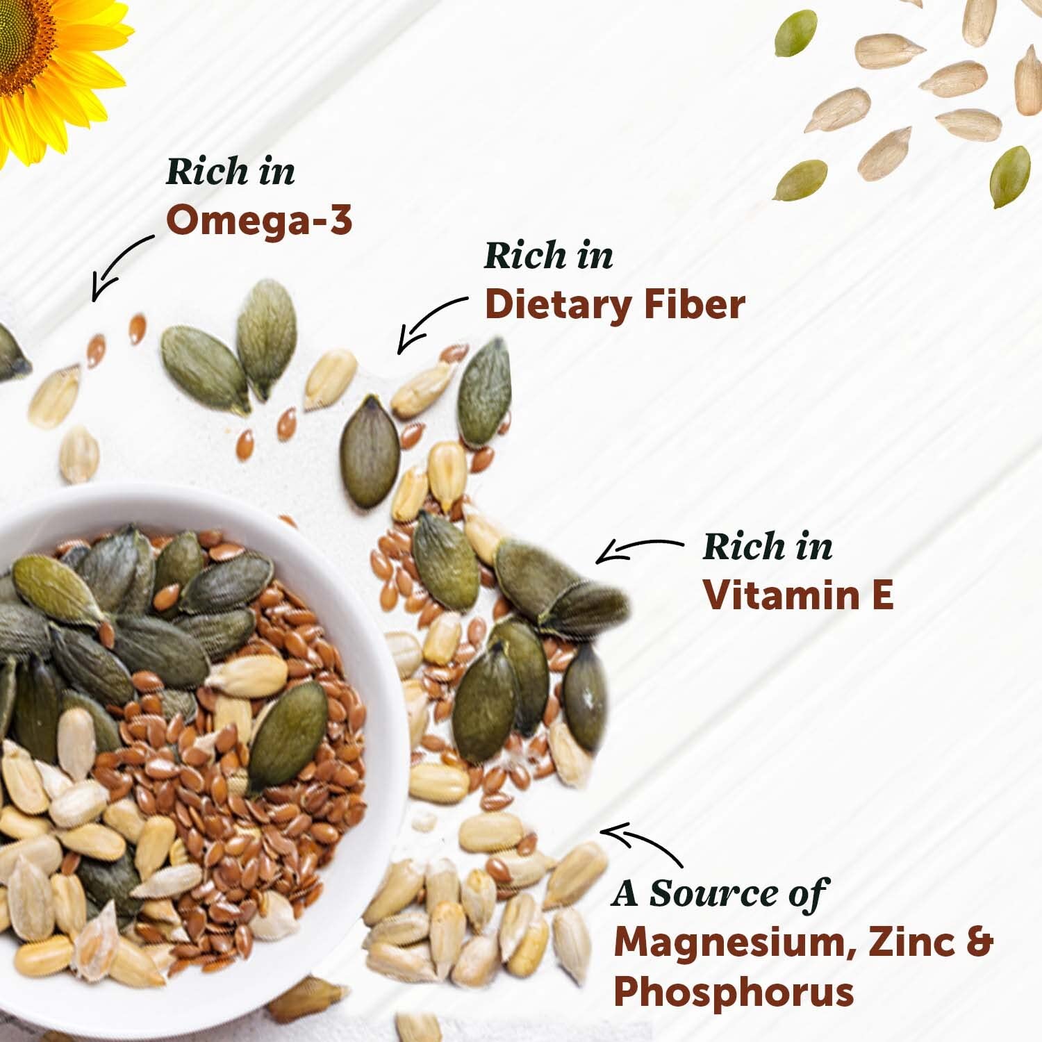 Neuherbs Omega-3 Fiber 4-in-1 raw & Unroasted seeds mix 200g