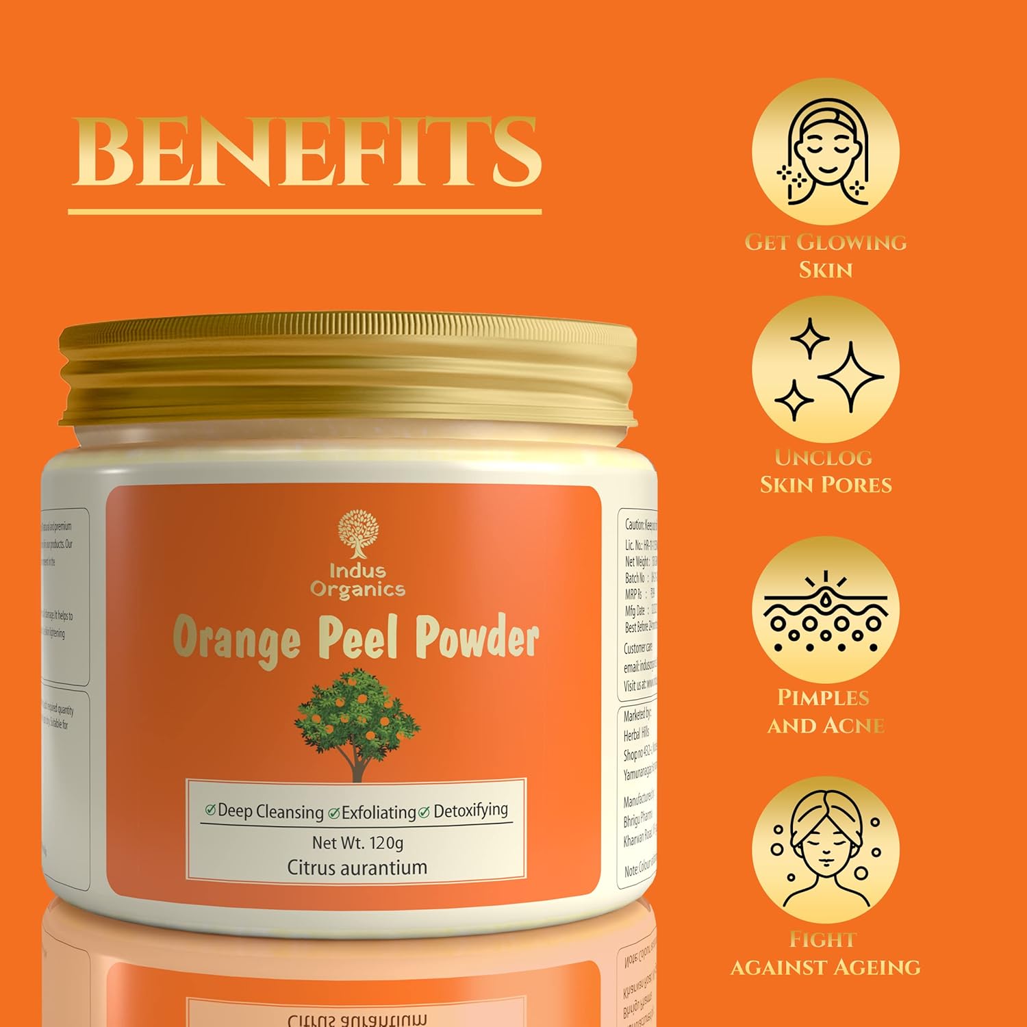 Indus Organics Orange Peel Powder face pack - 120g