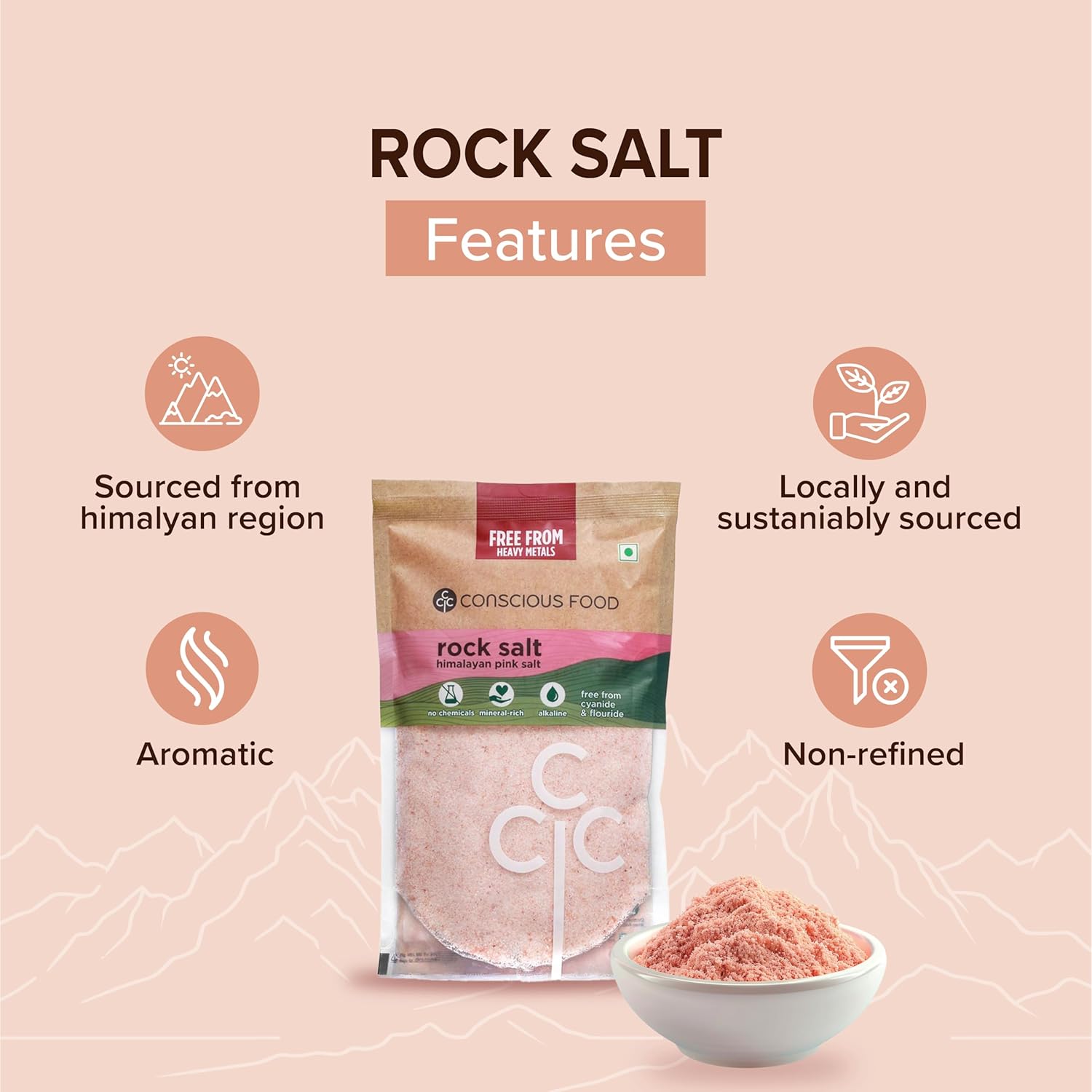 Conscious Food Rock Salt | 2 kg | Himalayan Pink Salt