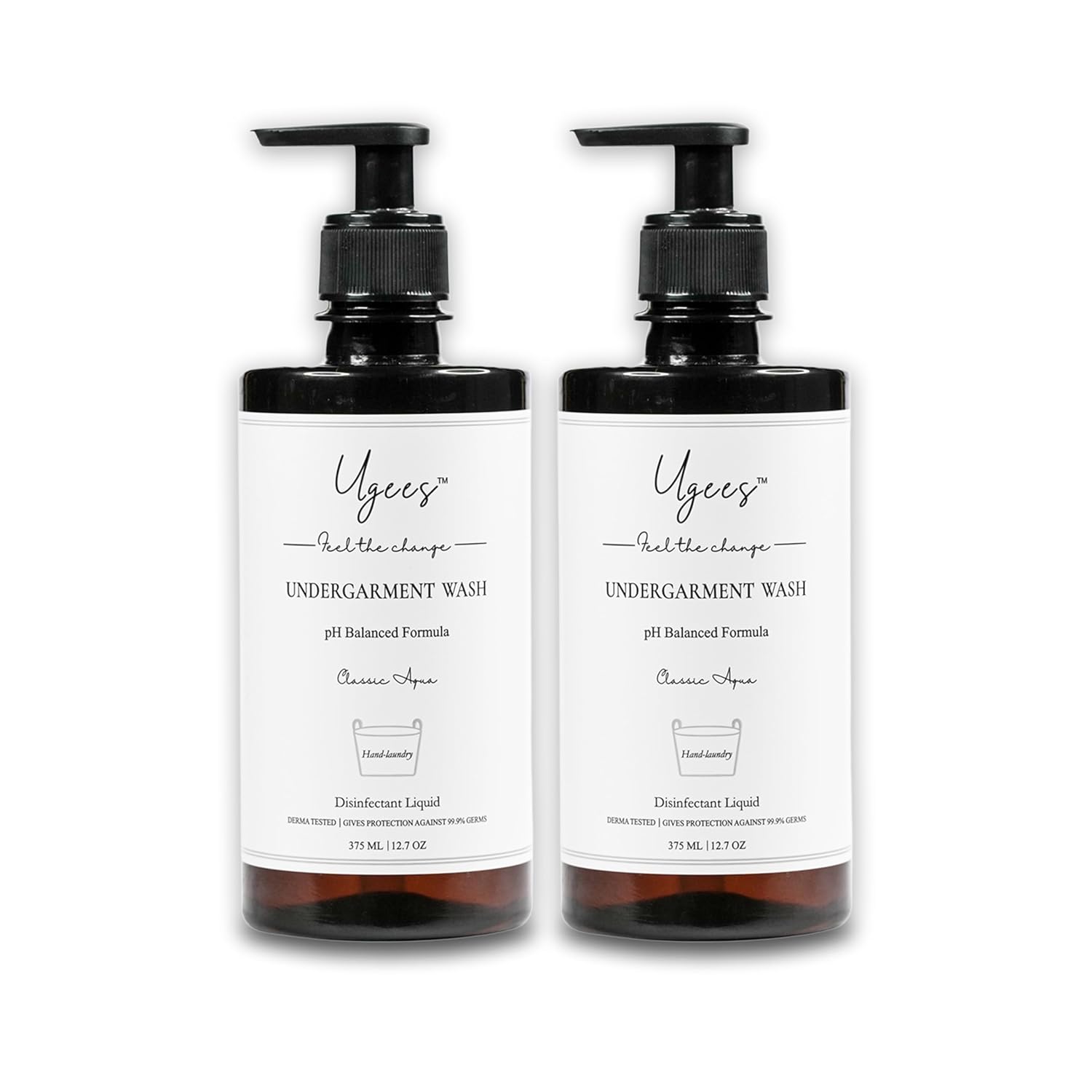 UGEES Undergarment Liquid Detergent for Men & Women - 375ml Each (Pack of 2)