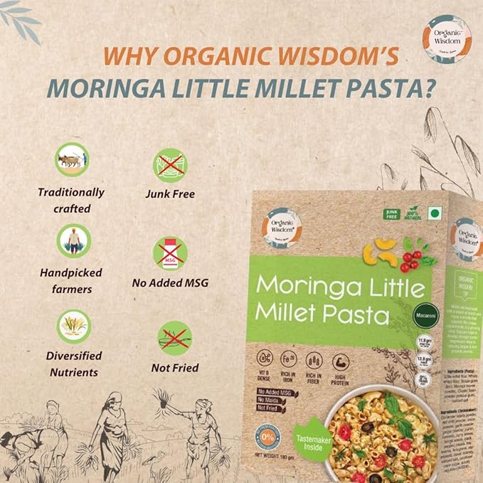 Moringa Little Millet Macaroni Pasta 180grams